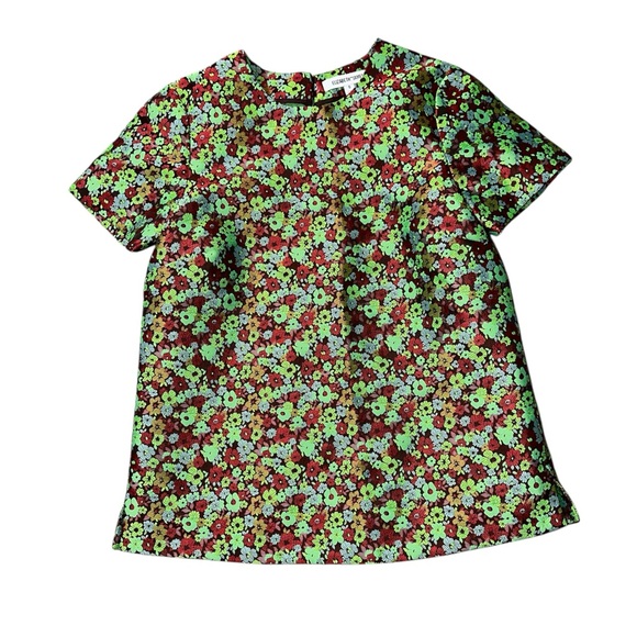 Elizabeth and James Multicolor Floral Short Sleeve Top size O - Picture 2 of 6